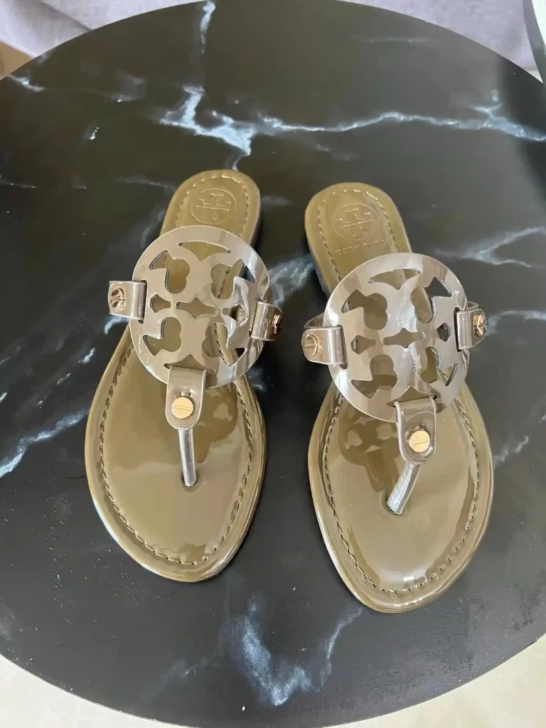 Tan Classic Rep Tory Burch Miller Sandals With Low Price